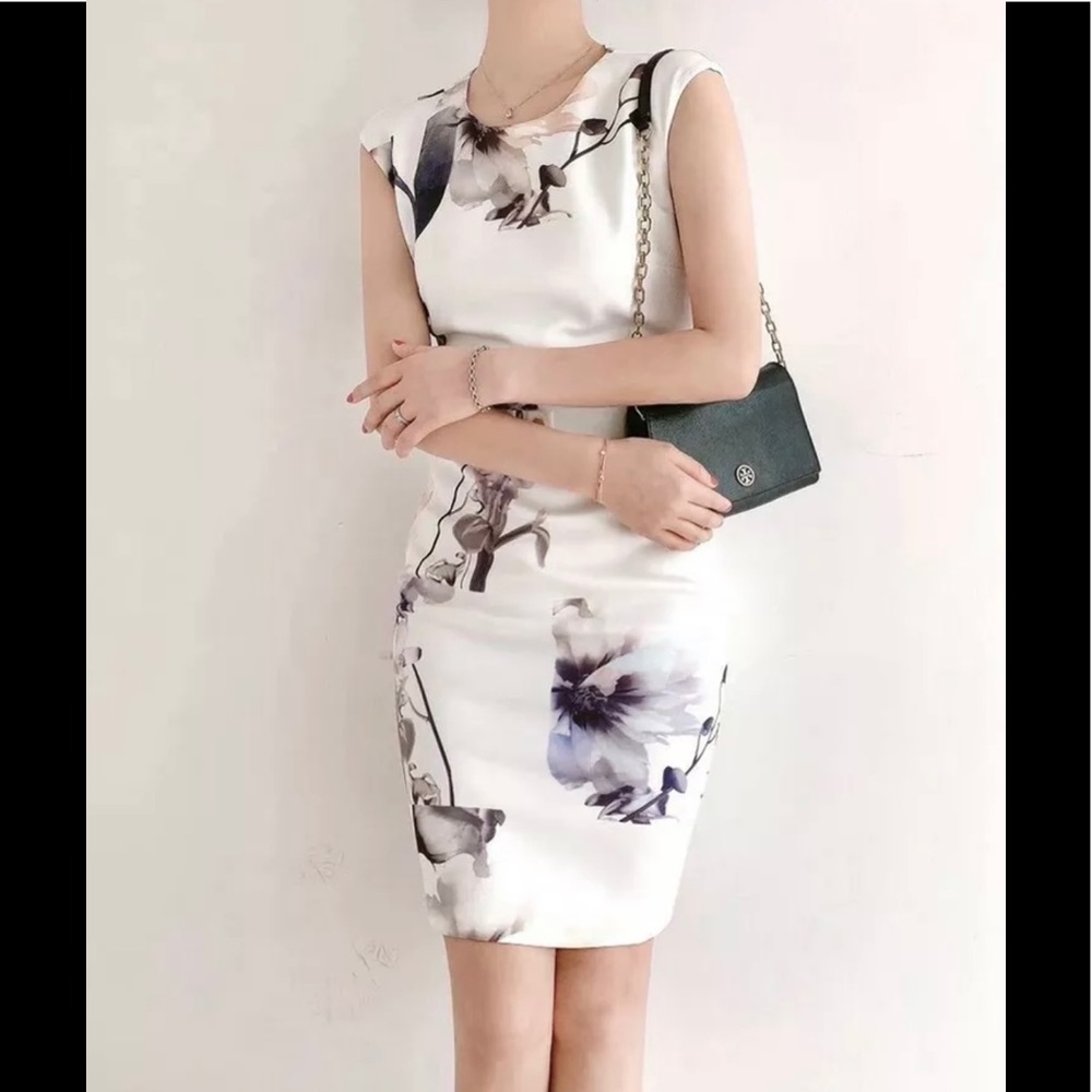 Ted Baker Vanilla print floral dress in size 8